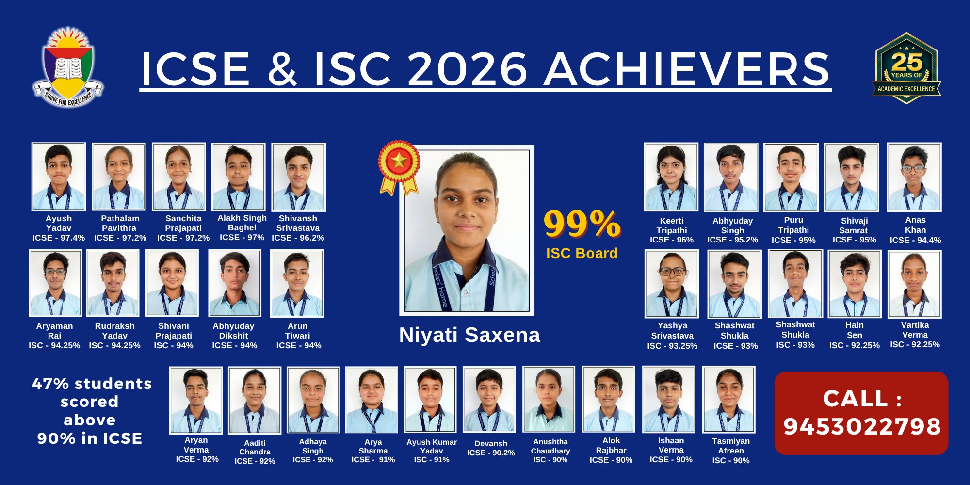 ICSE and ISC 2026 board achievers of Scholars' Home — best ICSE school in Lucknow