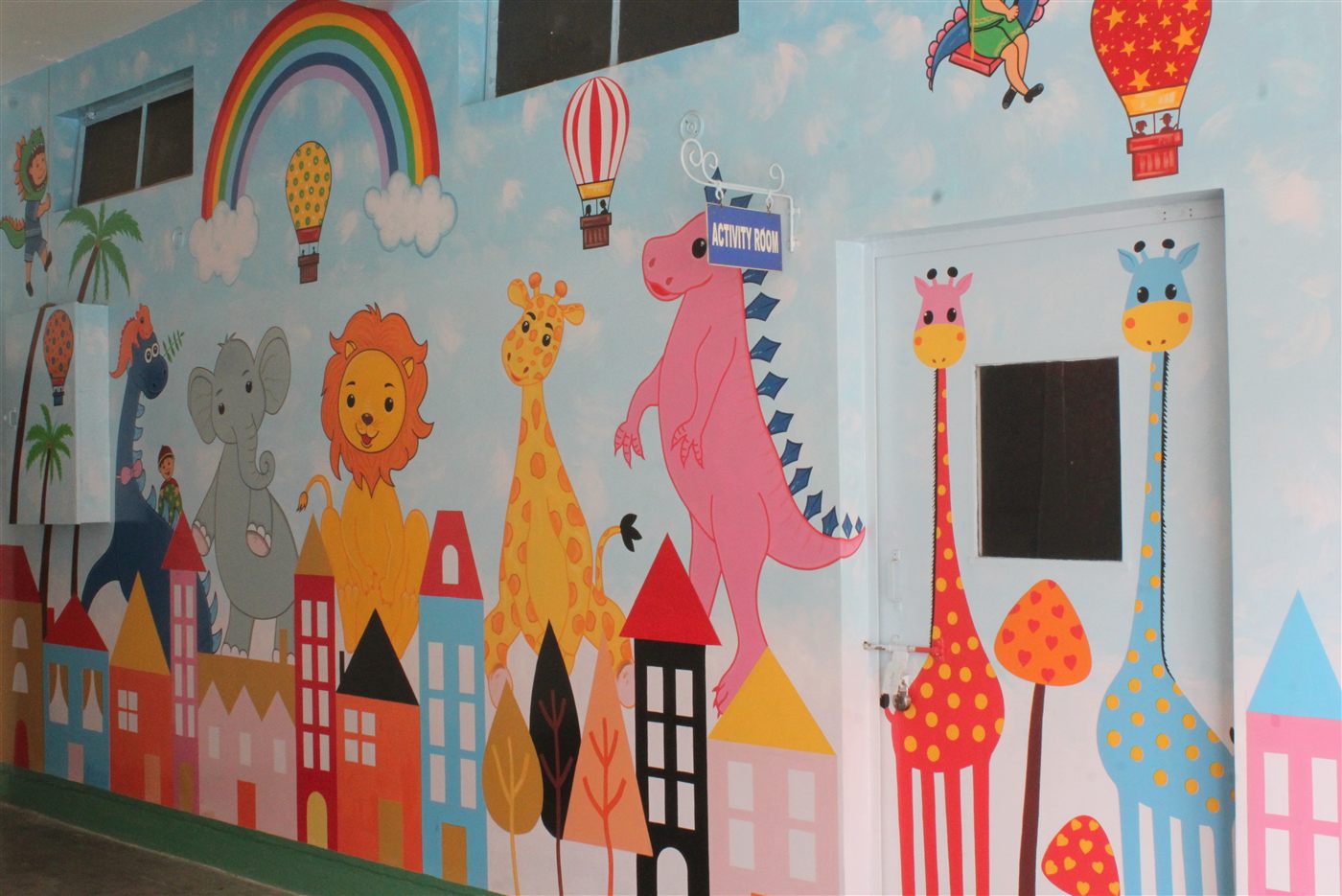 Preschool wall murals at Scholars' Home, Gomti Nagar Lucknow