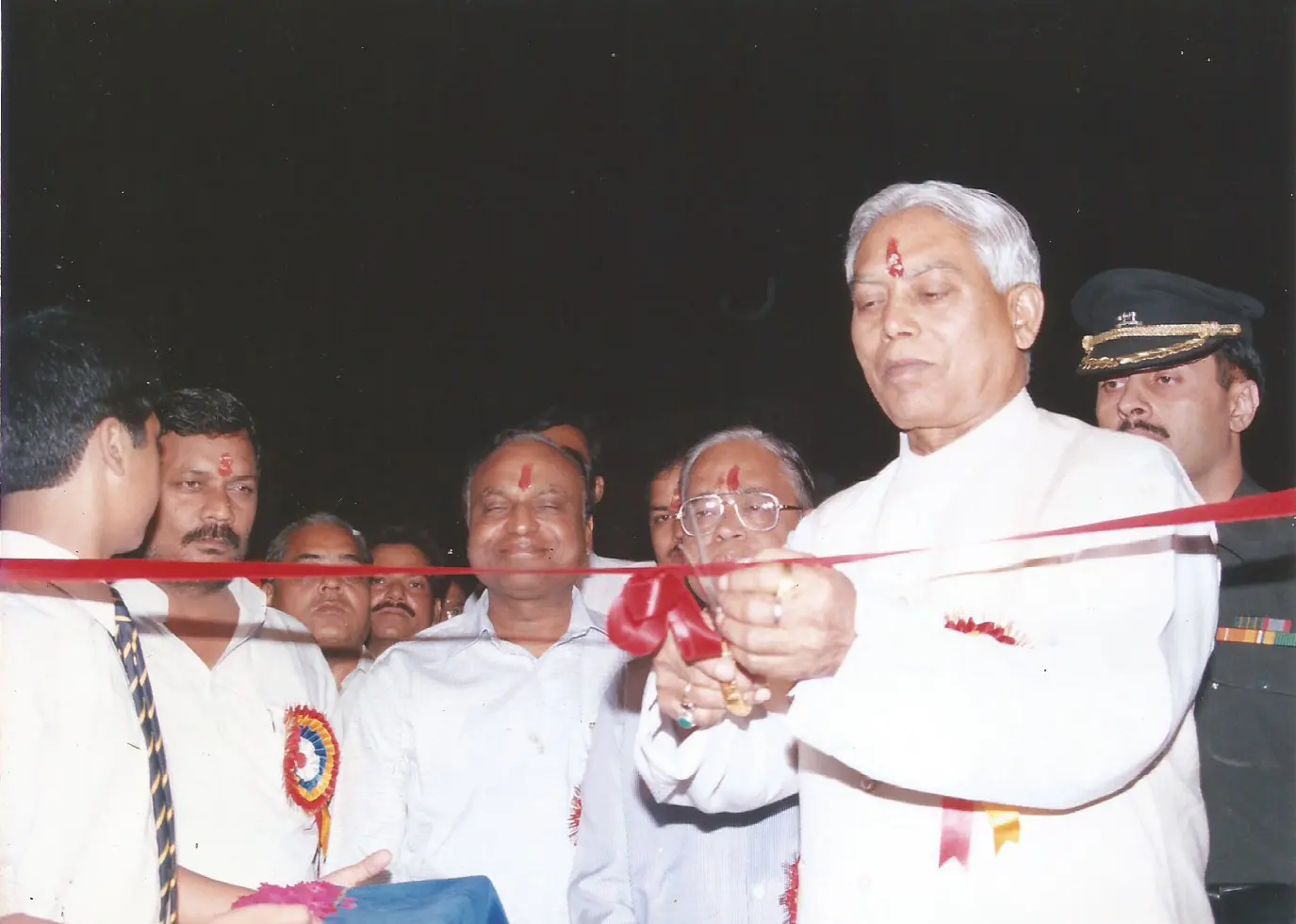 Cutting the ribbon at the inauguration
