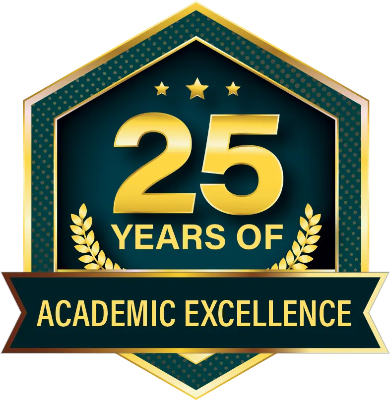 25 years of academic excellence — Silver Jubilee emblem