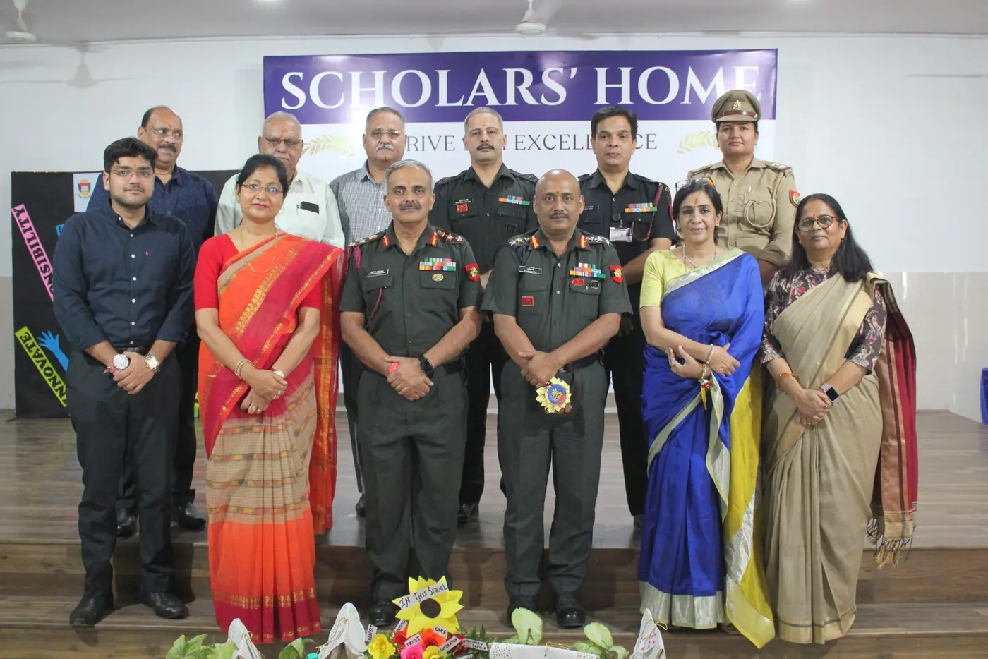 With officers of the Indian Army