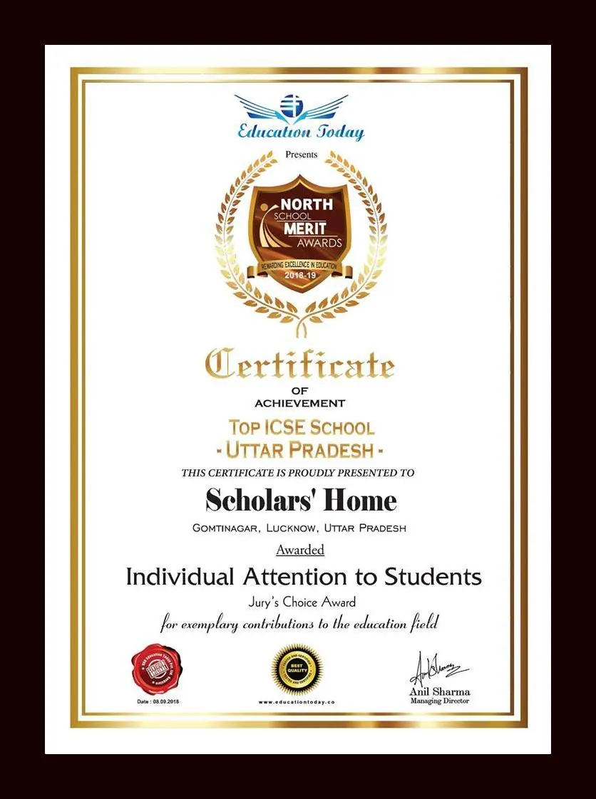 North India School Merit Awards — Top ICSE School, Uttar Pradesh